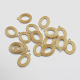 20pcs Brass Earring Charms Oval Braided Circle Pendant DIY Jewelry Findings