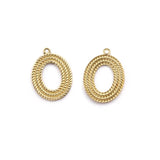 20pcs Brass Earring Charms Oval Braided Circle Pendant DIY Jewelry Findings