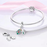 Angel Christmas Tree Elk Silver Enamel Beads Dangle Charm for Bracelet Necklace