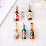 10 Pcs 3D Alcohlic Drink Bottle Pendant Resin Charms For DIY Making