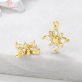 4PCS 13x15MM Snowflake Charm Pendants for DIY Jewelry Making