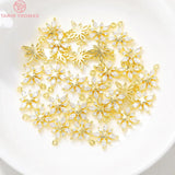4PCS 13x15MM Snowflake Charm Pendants for DIY Jewelry Making