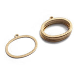 10pcs Raw Brass Textured Oval Circle Charms for DIY Earrings Necklace