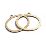 10pcs Raw Brass Textured Oval Circle Charms for DIY Earrings Necklace