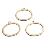 10pcs Raw Brass Textured Oval Circle Charms for DIY Earrings Necklace