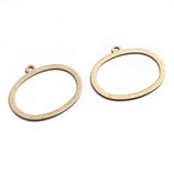 10pcs Raw Brass Textured Oval Circle Charms for DIY Earrings Necklace