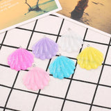 20Pcs 40mm Glitter Shell Charms Resin Necklace Keychain