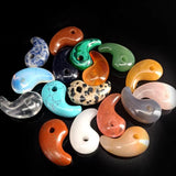 Natural Stone Charms Pendant 3D Moon Shape 2pcs/lot