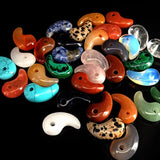 Natural Stone Charms Pendant 3D Moon Shape 2pcs/lot