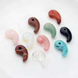 Natural Stone Charms Pendant 3D Moon Shape 2pcs/lot