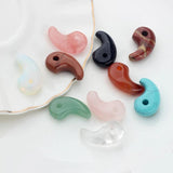 Natural Stone Charms Pendant 3D Moon Shape 2pcs/lot