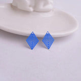 100pcs Rhombus Pendants Painted Metal Brass Jewelry Findings