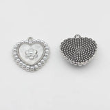 Zinc Alloy Rabbit Heart Flowers Pearl Pendant Charms 6pcs/lot