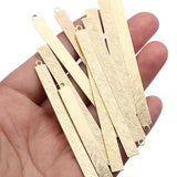 10pcs Textured Brass Long Bar Rectangle Charms Pendant Earrings Necklace