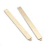 10pcs Textured Brass Long Bar Rectangle Charms Pendant Earrings Necklace