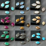 5pcs Egg Shape Stone Pendant for DIY Jewelry Making
