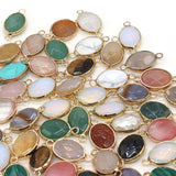 5pcs Egg Shape Stone Pendant for DIY Jewelry Making