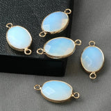 5pcs Egg Shape Stone Pendant for DIY Jewelry Making