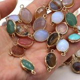 5pcs Egg Shape Stone Pendant for DIY Jewelry Making