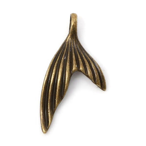 50Pcs Ocean Jewelry Charms - Fishtail Metal Pendant for DIY Necklace