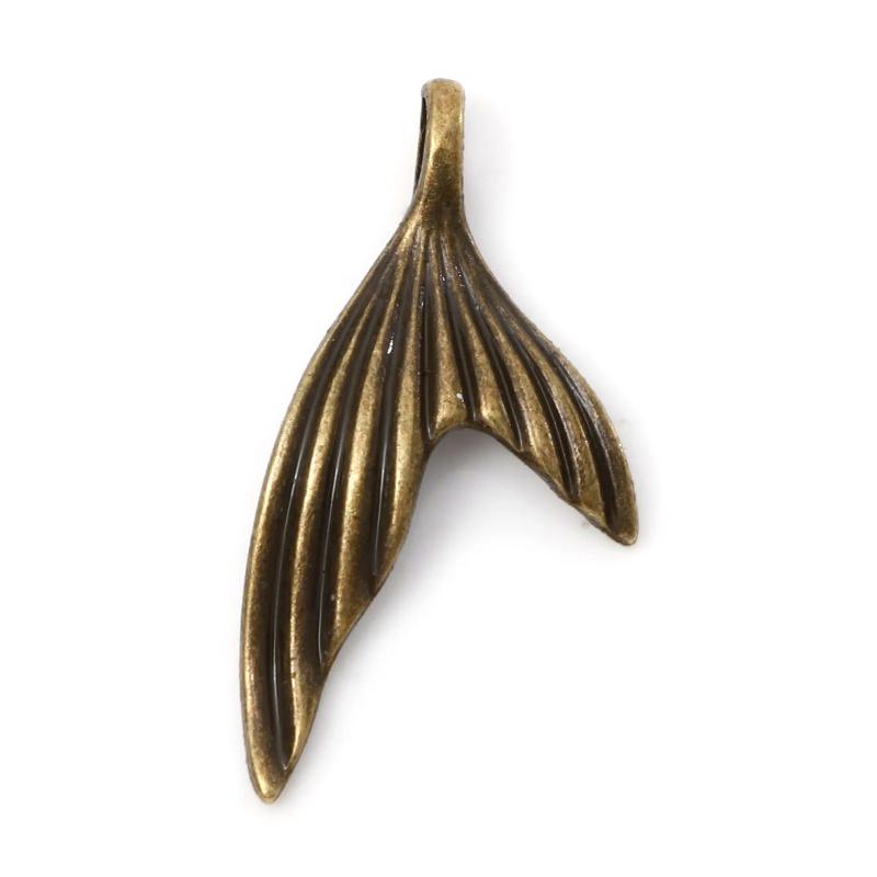 50Pcs Ocean Jewelry Charms - Fishtail Metal Pendant for DIY Necklace