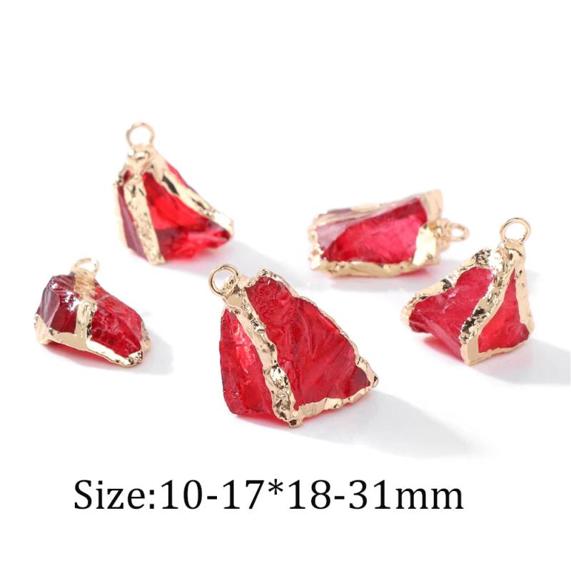 2PCS Natural Raw Gems Pendants for Jewelry Making
