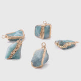 2PCS Natural Raw Gems Pendants for Jewelry Making