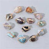 2PCS Natural Raw Gems Pendants for Jewelry Making