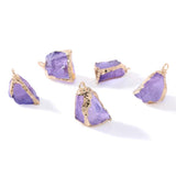 2PCS Natural Raw Gems Pendants for Jewelry Making