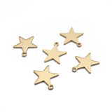 50pcs Raw Brass Star Charms for DIY Jewelry Making