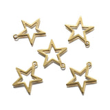 50pcs Raw Brass Star Charms for DIY Jewelry Making