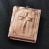 5pcs/Lot Bible Book Christian Religion Photo Frame Locket Charms
