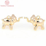 6PCS 16x11MM 24K Brass Small Elephant Shape Pendants for DIY Jewelry