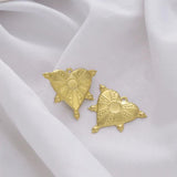10pcs Raw Brass Embossed Heart Turkey Eye Charms Pendant DIY Jewelry Making