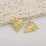 10pcs Raw Brass Embossed Heart Turkey Eye Charms Pendant DIY Jewelry Making