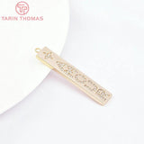 2PCS 24K Brass Zircon Charms Pendants for Jewelry Making