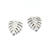 10pcs Stainless Steel Monstera Leaf Charms for DIY Jewelry Making