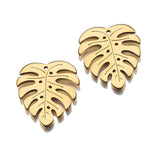 10pcs Stainless Steel Monstera Leaf Charms for DIY Jewelry Making