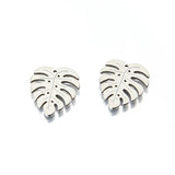 10pcs Stainless Steel Monstera Leaf Charms for DIY Jewelry Making