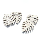 10pcs Stainless Steel Monstera Leaf Charms for DIY Jewelry Making
