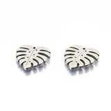 10pcs Stainless Steel Monstera Leaf Charms for DIY Jewelry Making