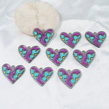 10pcs Heart Dripping Oil Charms Pendant for Earring Necklace Keychain