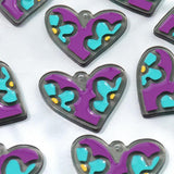 10pcs Heart Dripping Oil Charms Pendant for Earring Necklace Keychain