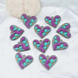 10pcs Heart Dripping Oil Charms Pendant for Earring Necklace Keychain