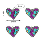 10pcs Heart Dripping Oil Charms Pendant for Earring Necklace Keychain