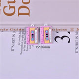 10pcs Magnetic Tape Enamel Charm Metal Pendant for Jewelry Making
