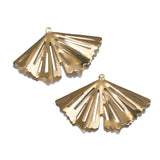 10Pcs Brass Folding Fan Pendant Earring Charms for DIY Jewelry Making