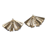 10Pcs Brass Folding Fan Pendant Earring Charms for DIY Jewelry Making