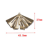 10Pcs Brass Folding Fan Pendant Earring Charms for DIY Jewelry Making