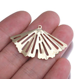 10Pcs Brass Folding Fan Pendant Earring Charms for DIY Jewelry Making